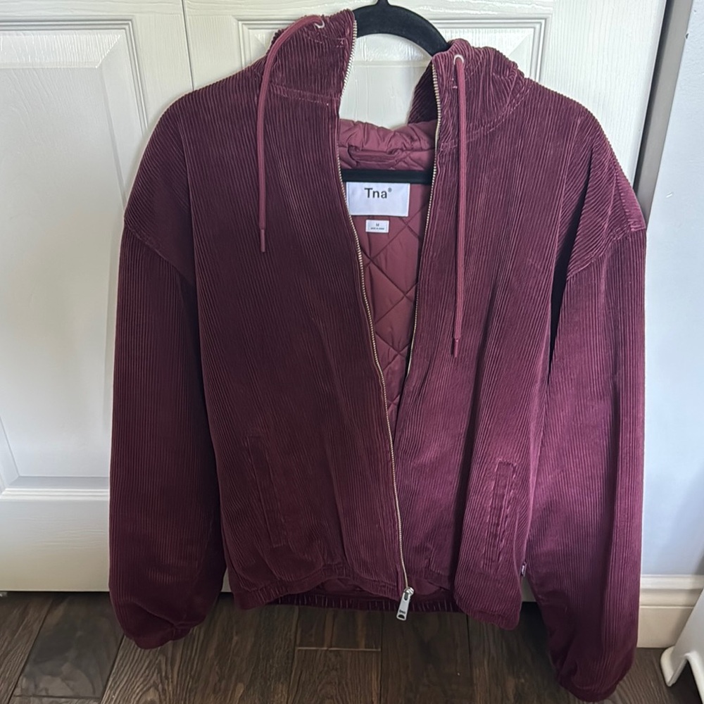 Tna Burgundy Corduroy Jacket with Hood